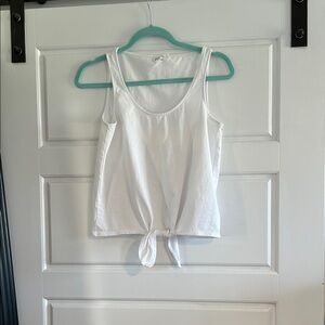 GAP White Tie-Front Tank Top